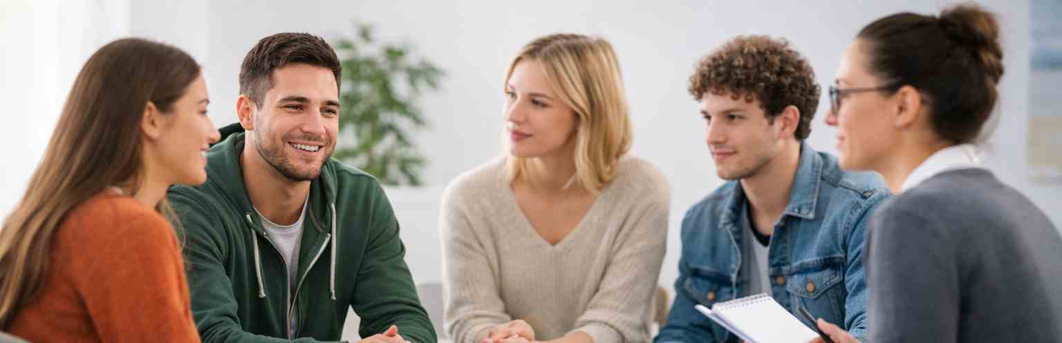 Junge Erwachsene in der Gruppentherapie Römerklinik